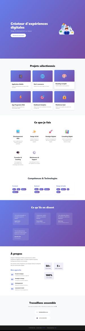 Bold Folio template (silex website builder)